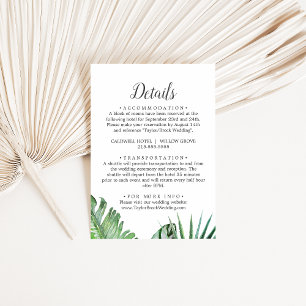 Invitación Detalles de la Palm Tropical Silvestre Imprimible