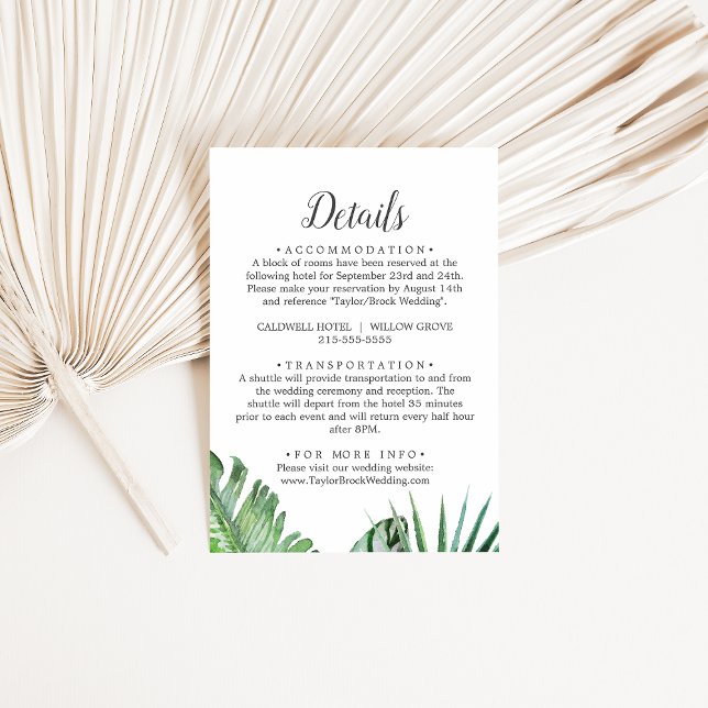 Invitación Detalles de la Palm Tropical Silvestre Imprimible  (Subido por el creador)