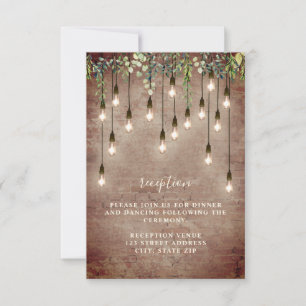 Invitación Detalles de la recepción de boda de ladrillo y bom