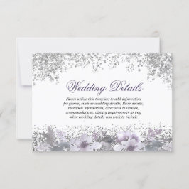 Invitación Detalles de la recepción de boda floral púrpura co