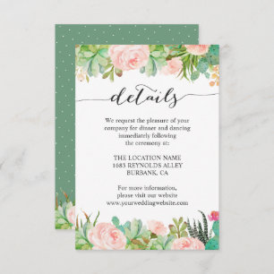 Invitación Detalles de la recepción de bodas de Cactus exitos
