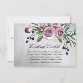 Invitación Detalles de la recepción de bodas de plata de Rosa