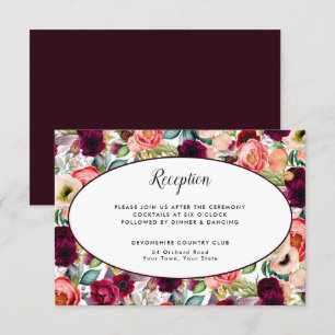 Invitación Detalles de la recepción floral del jardín románti