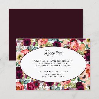 Invitación Detalles de la recepción floral del jardín románti