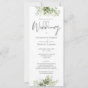 Invitación Detalles de Monograma Floral de Verdor Boda