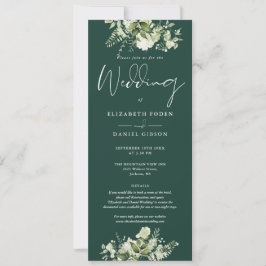 Invitación Detalles de Monograma Floral de Verdor Boda Esmera