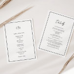 Invitación Detalles De Monograma Moderno Minimalista Sencillo<br><div class="desc">Este sencillo y moderno monograma e invitación es perfecto para su elegante y moderno boda. Este diseño presenta un guión sencillo en negro sobre un fondo blanco brillante neutro para que coincida con su boda tradicional clásico o su minimalista boda boho en primavera, verano, otoño o invierno. Por favor, siéntase...</div>