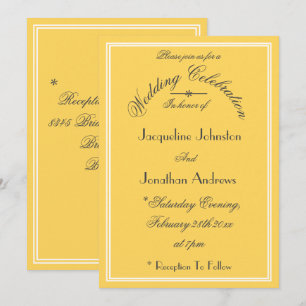 Invitación Detalles de nombres con escritura negra para boda 