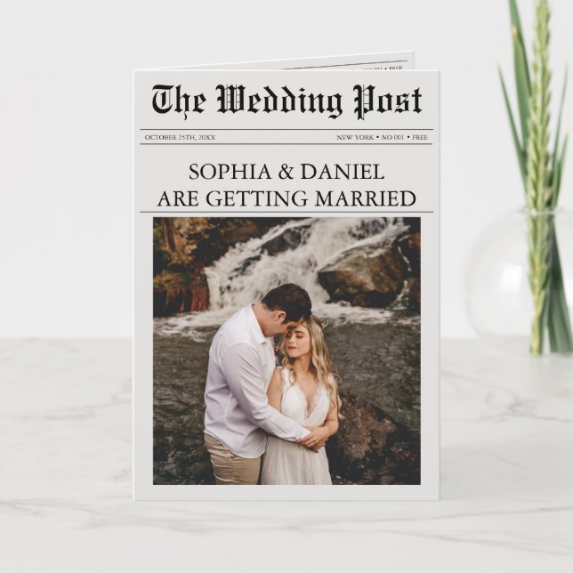 Invitación Detalles de periódico cronología QR todo en un Bod (Anverso)