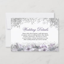 Detalles de recepción de boda floral morado con br