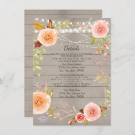 Invitación Detalles de Recepción Luz Rústica de Lucecitas Flo