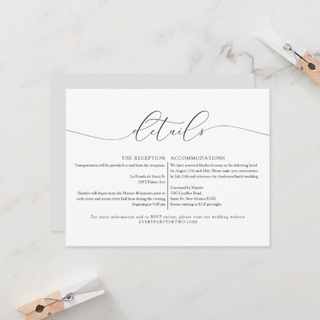 Invitación Detalles del ASHER Modern Elegant Calligraphy Scri (Anverso/Reverso In Situ)