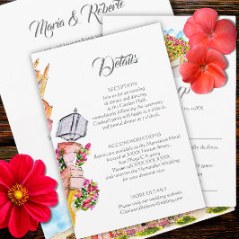 Invitación Detalles del Boda acuarela San Miguel de Allende