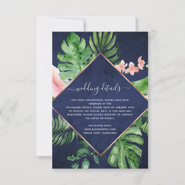 Invitación Detalles del Boda azul de la Marina de la Marina P (Anverso)