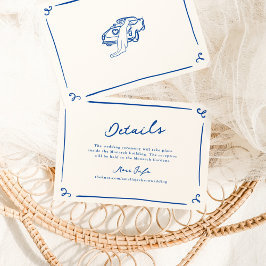 Invitación Detalles del Boda azul de la Marina dibujado a man