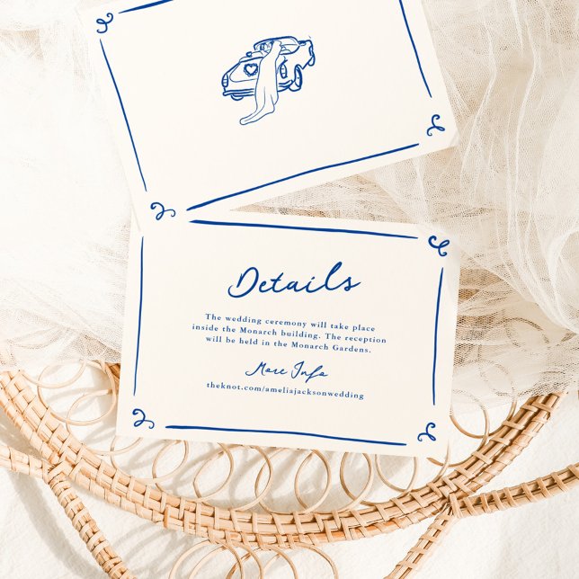 Invitación Detalles del Boda azul de la Marina dibujado a man (Subido por el creador)