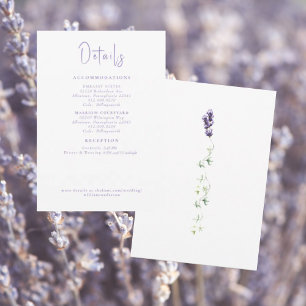 Invitación Detalles del Boda blanco floral de lavanda