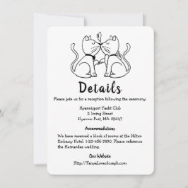 Invitación Detalles del Boda blanco y negro curado para los a