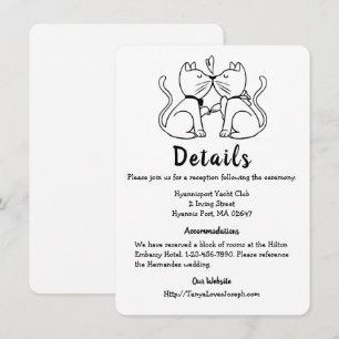Invitación Detalles del Boda blanco y negro curado para los a
