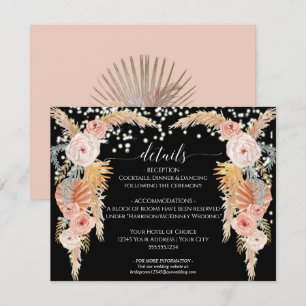 Invitación Detalles del Boda Boho Pampas Grass Twinkle Lights