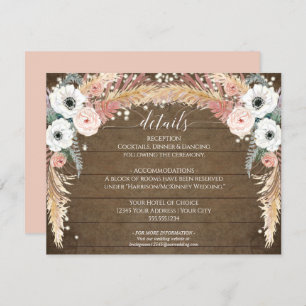 Invitación Detalles del Boda Boho Pampas Grass Twinkle Lights