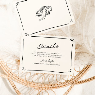 Invitación Detalles del Boda captado por mano caprichosa