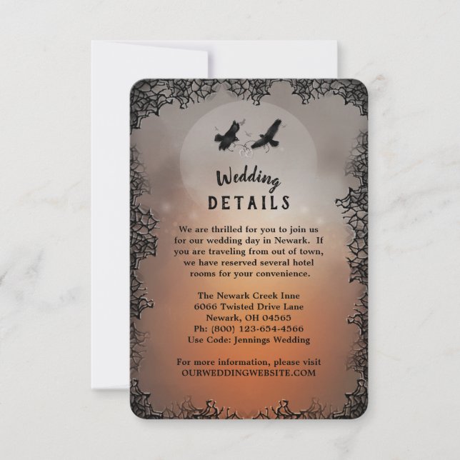 Invitación Detalles del Boda coincidente de Ravens 3.5x5 Invi (Anverso)