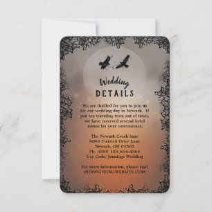 Invitación Detalles del Boda coincidente de Ravens 3.5x5 Invi