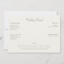 Invitación Detalles del Boda crema moderno II