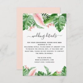 Invitación Detalles del Boda de acuarela floral de palmeras t