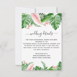Invitación Detalles del Boda de acuarela floral de palmeras t