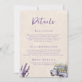 Invitación Detalles del Boda de Camión Vintage Wisteria Laven