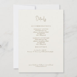 Invitación Detalles del Boda de crema: cierre de flotación