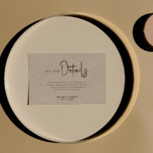 Detalles del Boda de escritura negra simple de Tan