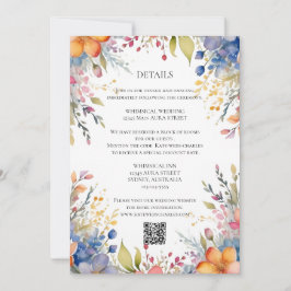 Invitación Detalles del boda de flor silvestre moda floral