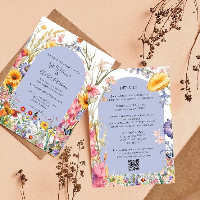 Invitación Detalles del boda de flor silvestre moda floral (Subido por el creador)