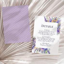 Invitación Detalles del Boda de Flores Silvestres Boho Lilac