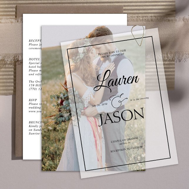 Invitación Detalles del Boda de fotografía de Vellum Real Mod (Subido por el creador)