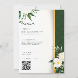 Invitación Detalles del Boda de la banda de oro de las flores