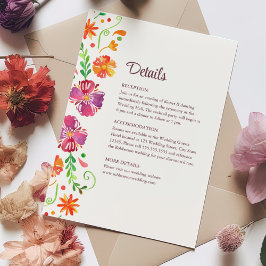 Invitación Detalles del Boda de la Fiesta floral colorida mex