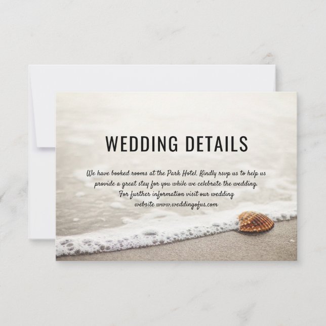 Invitación Detalles del Boda de las olas de playa (Anverso)