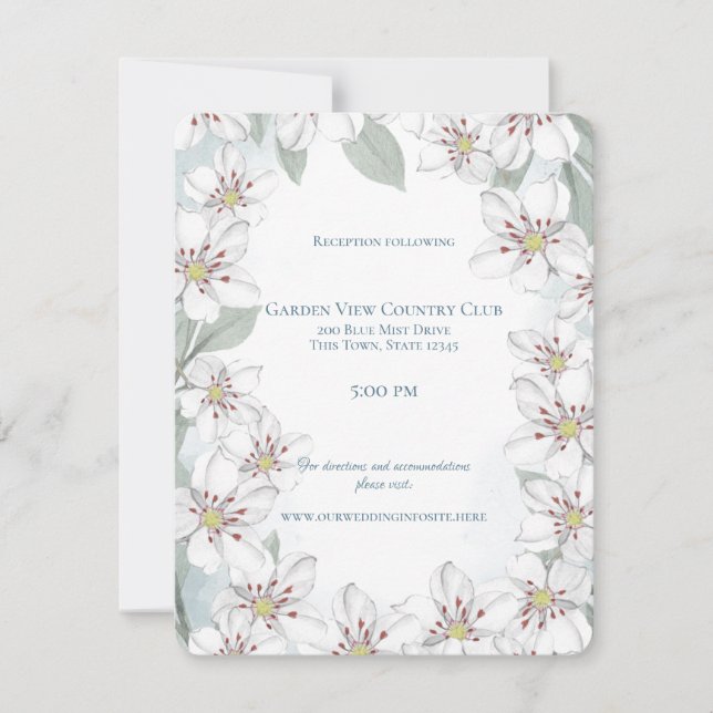 Invitación Detalles del Boda de Mountain Laurel (Anverso)
