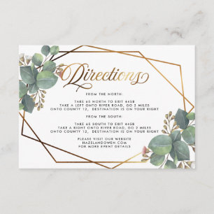 Invitación Detalles del boda de oro del marco geométrico Euca