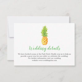 Invitación Detalles del Boda de piña acuarela
