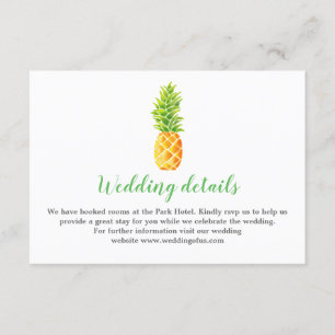 Invitación Detalles del Boda de piña acuarela
