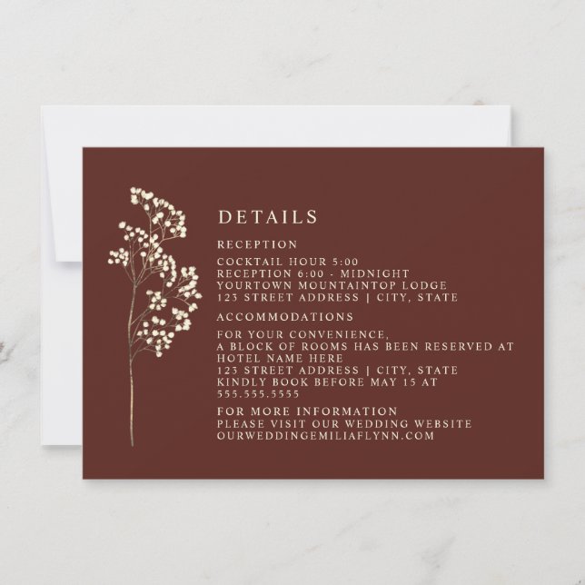 Invitación Detalles del Boda de remolacha botánica de Gypsoph (Anverso)