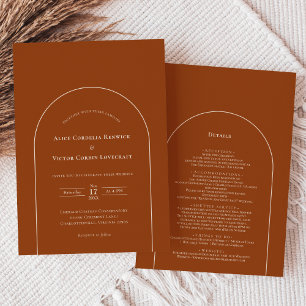Invitación Detalles del Boda de Terracota del Arco del Boho s