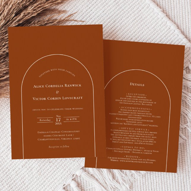 Invitación Detalles del Boda de Terracota del Arco del Boho s (Subido por el creador)