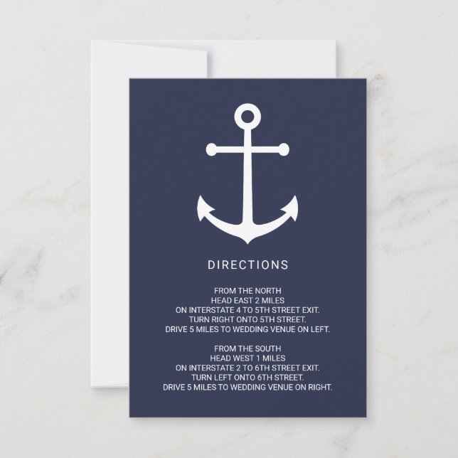 Invitación Detalles del Boda del Ancla Azul de la Marina Náut (Anverso)
