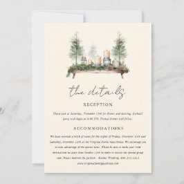 Invitación Detalles del Boda del bosque de Boho de color de a